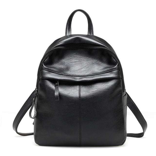 black faux leather school backpack Soft Leather Black Backpack – Ethos Travel Supply